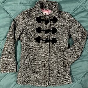 New Look Black and White Kids Coat